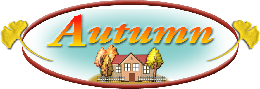 「Autumn」の楕円形ロゴ・デザイン