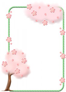 お花見用の桜の枠イラスト