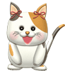 お辞儀する猫のキャラクター・GIFアニメ