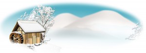 楕円形の雪景色イラスト