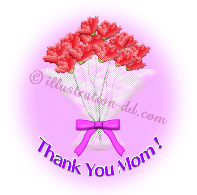 花束「Thank You Mom！」｜母の日のイラスト