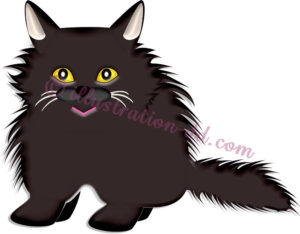 ペルシャ猫・黒のイラスト