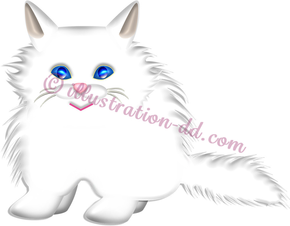 ペルシャ猫・白のイラスト