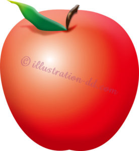 林檎（りんご）のイラスト