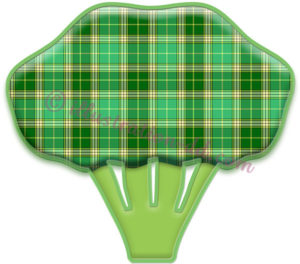 チェック柄ブロッコリーのイラスト