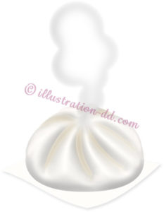 肉まん一つのイラスト