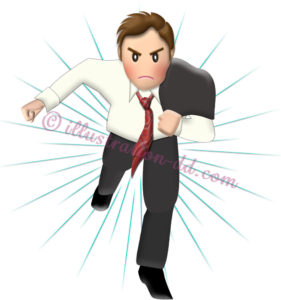 ダッシュで走るビジネスマンのイラスト