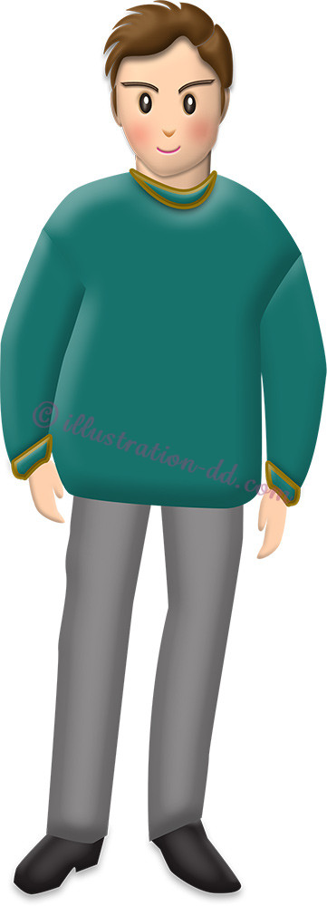 男性１全身のイラスト