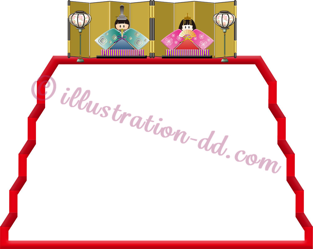 ひな祭りの段飾りフレーム