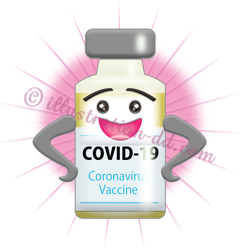 新型コロナ・ワクチンの擬人化イラスト