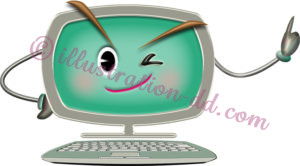 パソコンの擬人化イラスト