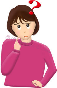わからないポーズの女性１のイラスト