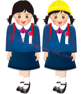 小学生の女の子１のイラスト