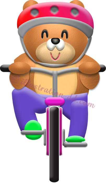 自転車の乗るクマのイラスト